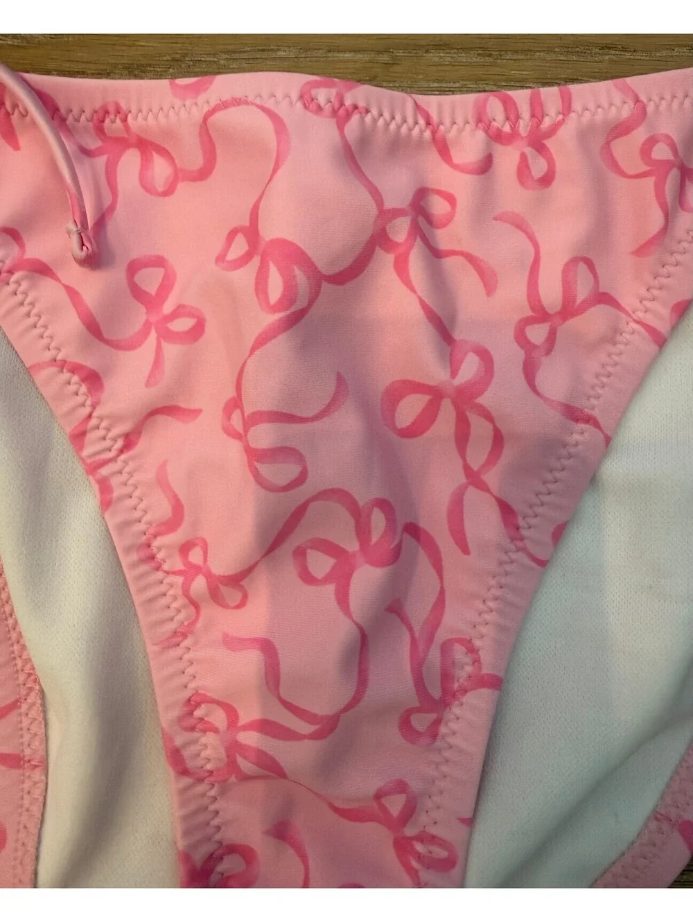 Altar'd State AS Revival Pink Bow String Bikini Bottoms Size Large